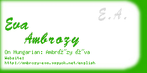 eva ambrozy business card